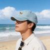 Cute Dog Embroidered Denim Baseball Cap With Wide Brim For Casual Wear