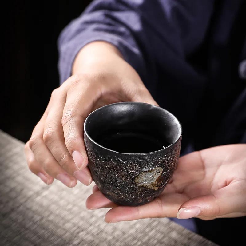 Zen Lotus Loop-Handled Teapot Warm Tea Sets Candle Warm Tea Base Teapot Teacup One Pot Four Cups Kung Fu Tea Set Mini Set