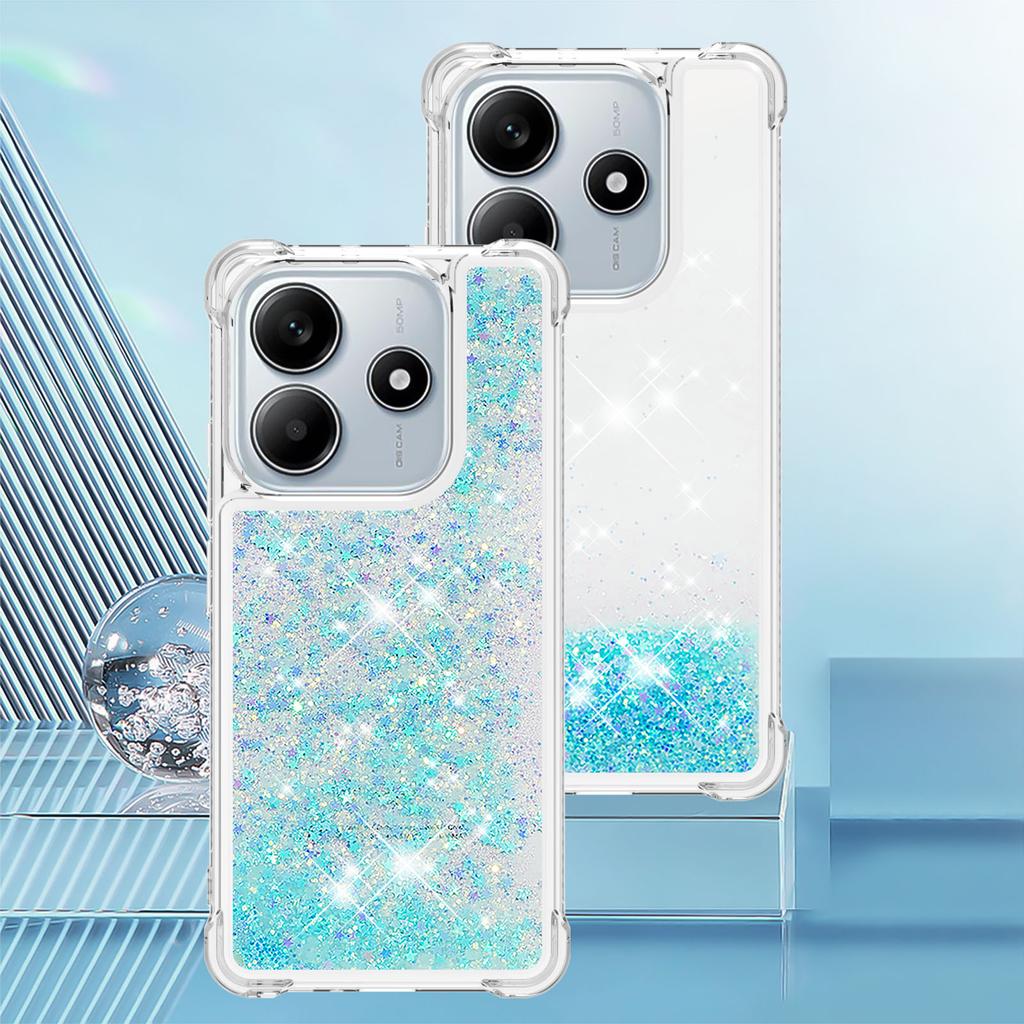 Bling třpytivý tekutý kryt s tekutým pískem pro Xiaomi Redmi Note 14 4G Note14 Poco M7 Pro 5G Proti pádu Ochranný Roztomilý Průhledný Kryt