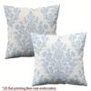 2PCS 2D Flat Elegant & White Damask Throw Pillow Covers Luxury Soft Covers with Zip Closure Double-sided Printed Cushion Cover