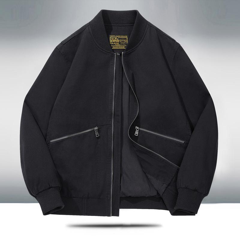 Spring and Autumn New Men's Washed Casual Jacket Loose Plus Size Fashion Washed Collar Flying Jacket