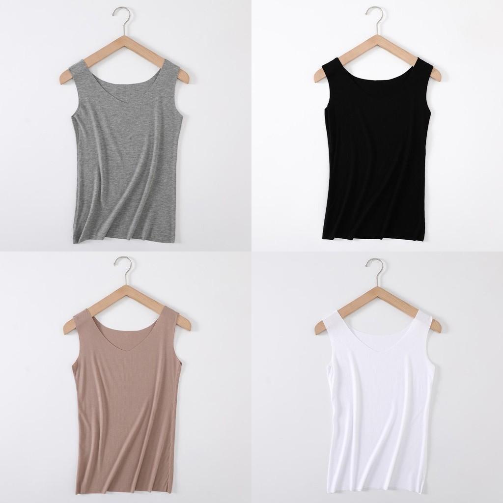 Women's Soft Seamless Ribbed Racer Back Stretch Tank Top For Yoga And Layering