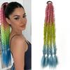 Gradient Braided Laser Ponytail Wig – European and American Style