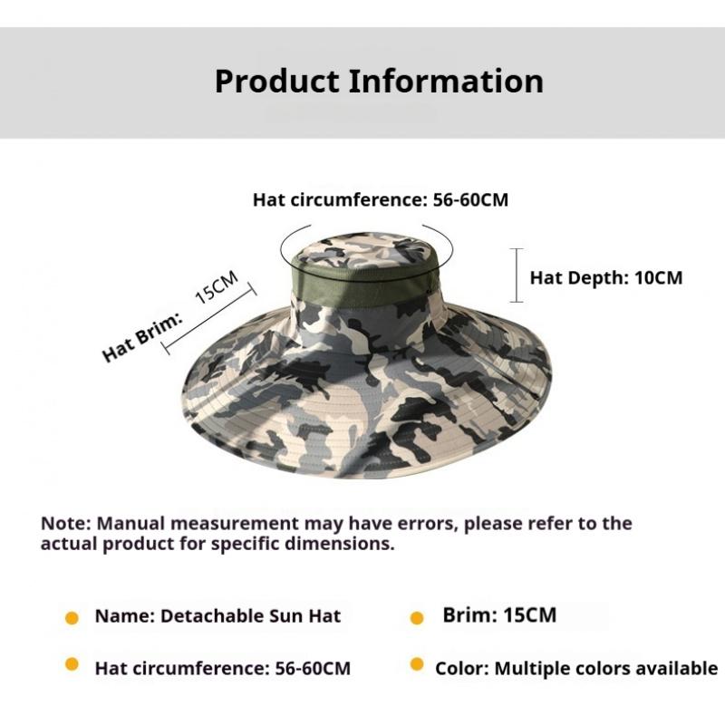 Men's Sun Hat With 15cm Wide Brim UPF 50+ Outdoor Cap for Hiking Fishing Camping Traveling Quick Dry Beach Fisherman Hat