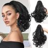 Synthetic 10Inch Ponytail Claw Clip Ponytail Extensions Short Curly Ponytail Ladies Black Brown Hair Clip for Women