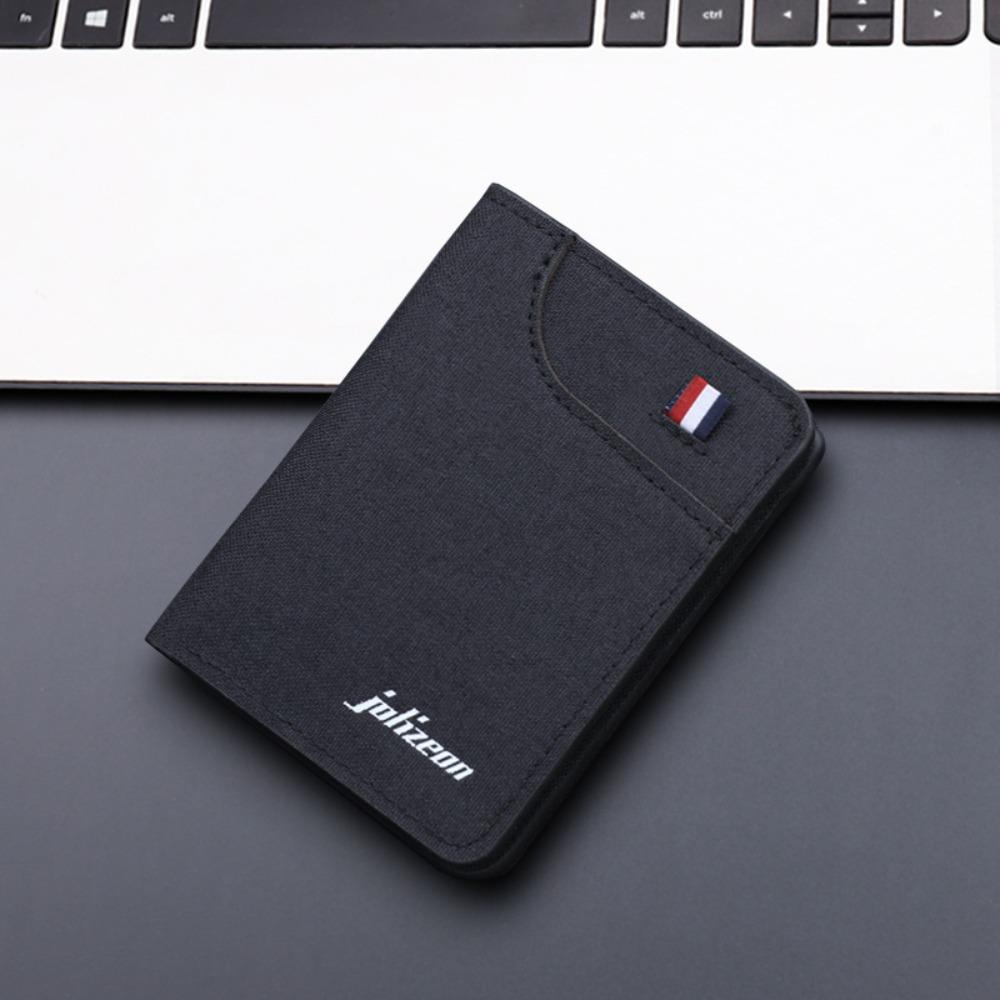 New Canvas Men's Short Wallet Two-fold Large Capacity Multiple Pockets Black Coffee Slim Money Bag Men Women