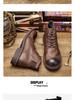 Martin Herren Echtleder Retro High-Top Knöchelboots mit japanischem Patchwork