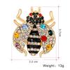 Stylish Alloy Colourful Cartoon Ladybug Brooch Cute Rhinestone Corsage T-shirt Sweater Ornament Festival Birthday Gift