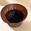 Packable Wide Brim Hat Lightweight PU Leather Hat Fashion Sun Bucket Hat  For Women