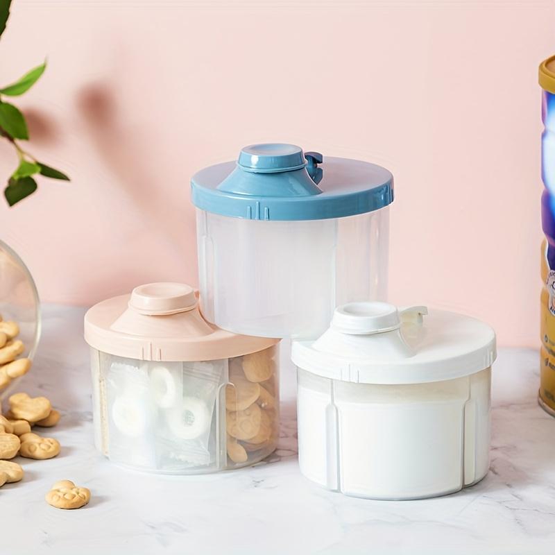 4-Compartment Rotating Milk Powder Dispenser, Portable & Easy To Clean for Travel & Daily Use