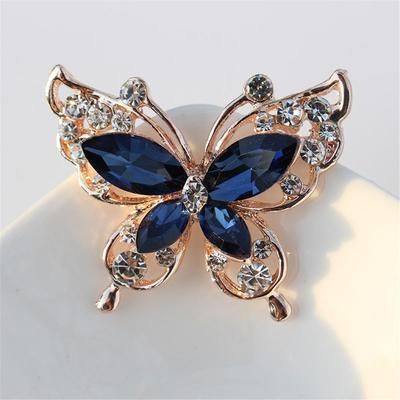 Fashion Scarf Clothing Accessories Alloy Crystal Pins Butterfly Rhinestone Brooch
