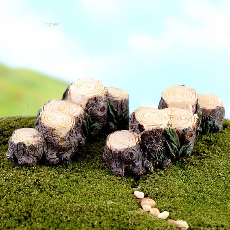 Miniature Garden Landscape Stump Bridge Lawn Ornaments Bonsai Dollhouse Decor