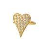 New Geometric Heart Shaped Zircon Open Ring for Women's Niche Design, Finger Ring, Light Luxury Fashion Accessories