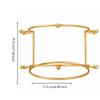 Metal Display Stand with Round Base Golden Crown Holder Compact