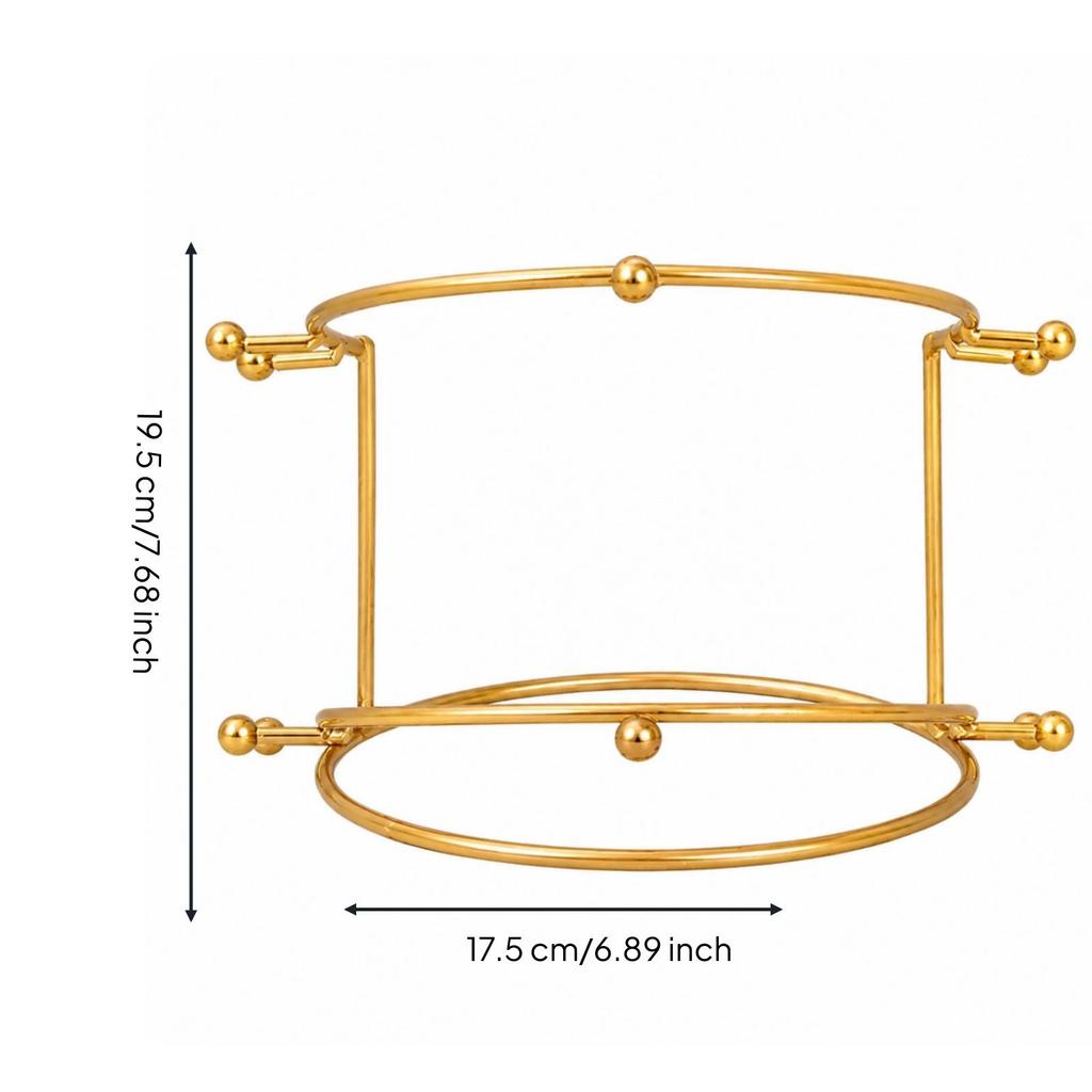 Metal Display Stand with Round Base Golden Crown Holder Compact