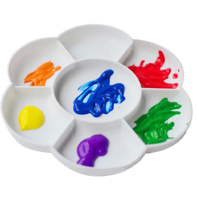 7-hole Plum Blossom Imitation Porcelain Watercolor Palette Art Painting Tray Oil Painting Palette Tray
