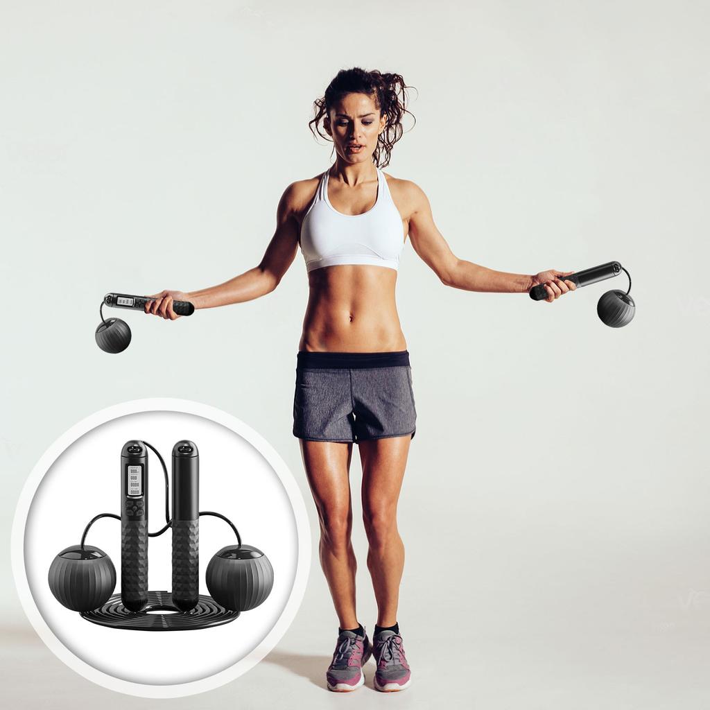 Intelligent Electronic Counting Rope Multifunctional Dual-use Cordless Ball Weight Reducing Fitness Steel Wire Rope