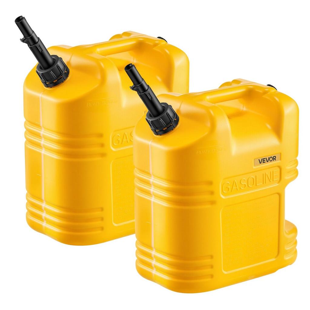 Fuel Container, 19 L, Gas Tank with Spout & Clear Scale, 15 L/min Max Flow Rate, Secure & Leak-proof, Portable Flat Fluid Container for Most Cars