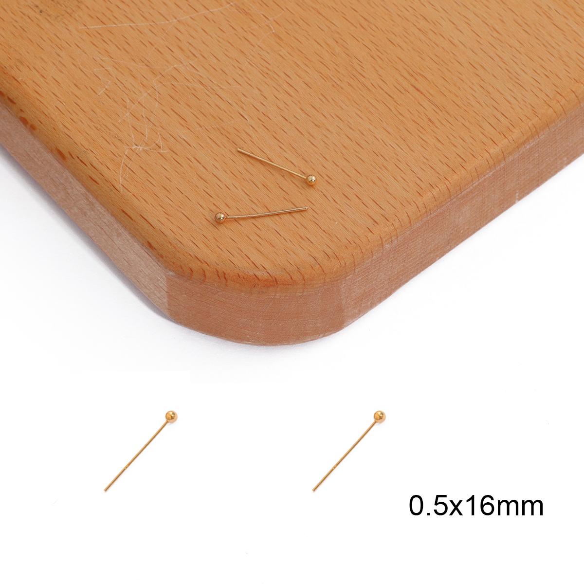 

10/50 шт. 18-каратная позолоченная игла с шаровой головкой для изготовления ювелирных изделий своими руками, принадлежности для изготовления ювелирных изделий 0.5x16mm 50pcs золотой