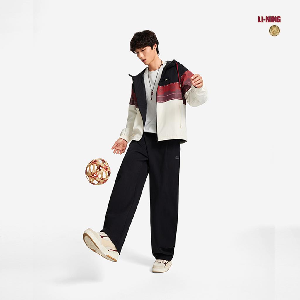 Li-Ning Windproof Water-Repellent Color-Block Hooded Cotton Jacket Men Jackets AJMW089-1