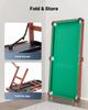 Folding Pool Table, 140cm Portable Billiards Tables, Foldable Space-Saving Entertainment Game Set Includes Ball, Cue, Rack, Chalk, Brush, Brown with