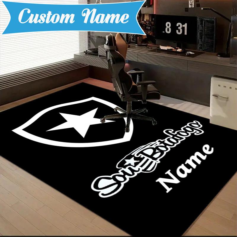 Custom Name Botafogo Emblem Pride Rug Game Carpet, Floor Mat for Bedroom Living Room Entryway Rug, Home Decor Idea Gift for Christmas birthday