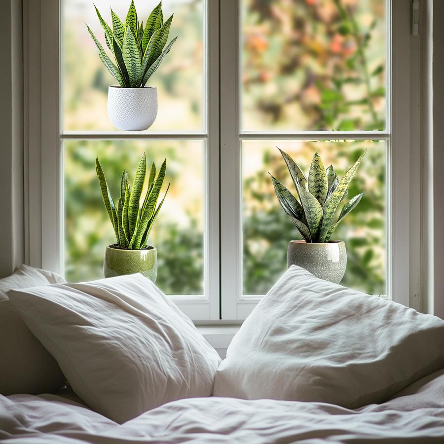 Fully Transparent Simulation Tiger Skin Bamboo Plant Decorative Sticker ACC36194