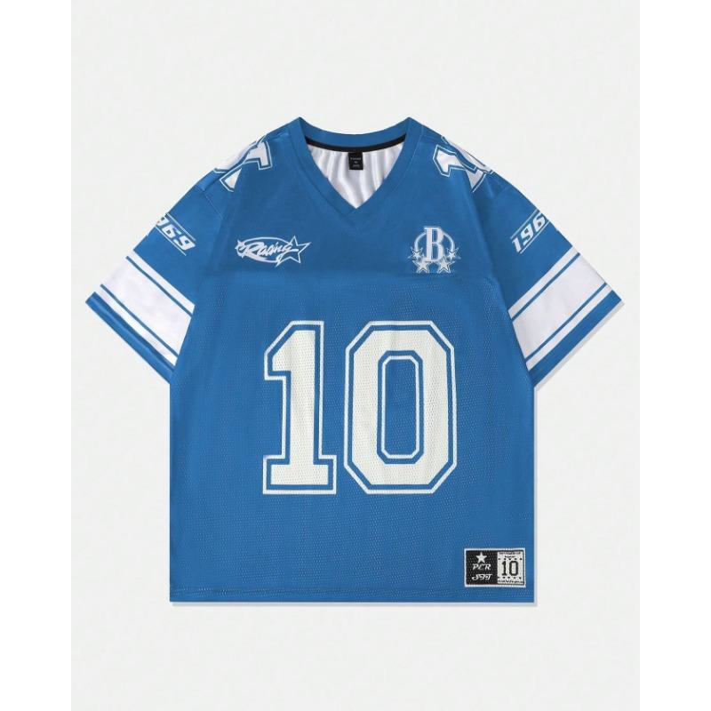 2025 New Men's and Women's Loose T-shirt Comfortable Sports Plus No. 10 Jersey Street Sports Short Sleeves Moto