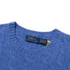 Polo Ralph Lauren Solid Color Small Pony Embroidered Cable Knit Round Neck Slim Fit Long Sleeve Sweater Women Sweater Blue WMPOSWENC021034-400