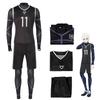 Mikage Reo Nagi Seishiro Cosplay Blue Lock Cosplay Kostyme Svart Jersey Jumpsuit Sett Unisex Halloweenfest Rollespillantrekk