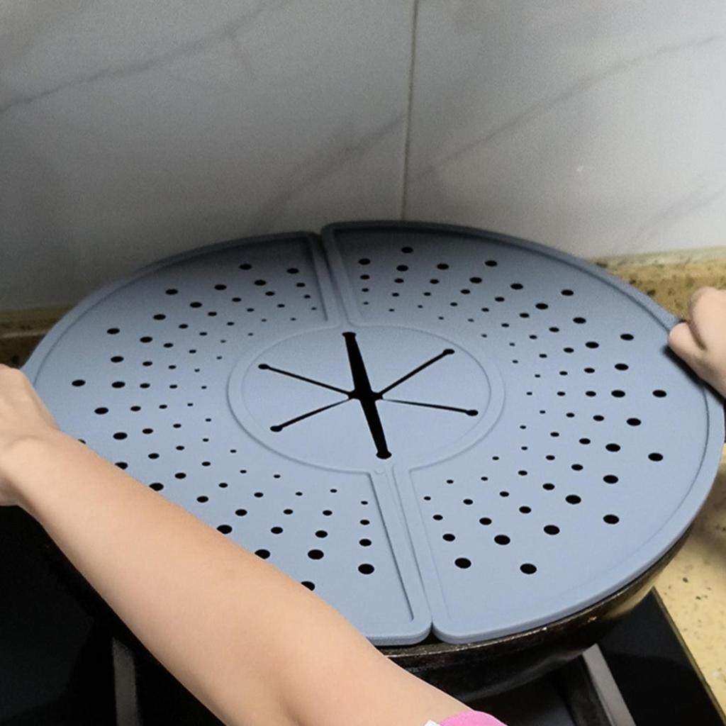 Splash Guard For Frying Pan Dishwasher Foldable Oil Splash Cover Silicone Splatter Shield For Bacon Cooking Skillet Fryer