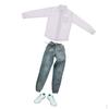 1/6 White Long Sleeve Formal Dress Shirt Pants Shoes For 12 Action Figure