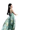 Mint Green Seaside Vacation Floral Suspender Dress Travel Photo Beach Dress Dopamine Island Wear