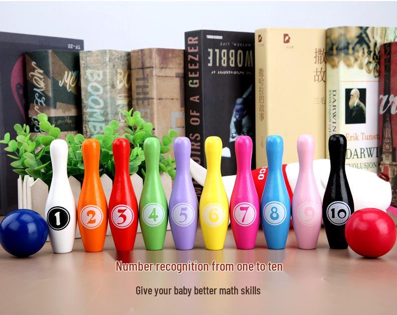 Toddler Wooden Number Bowling Game: Educational Parent-Child Interaction Toy
