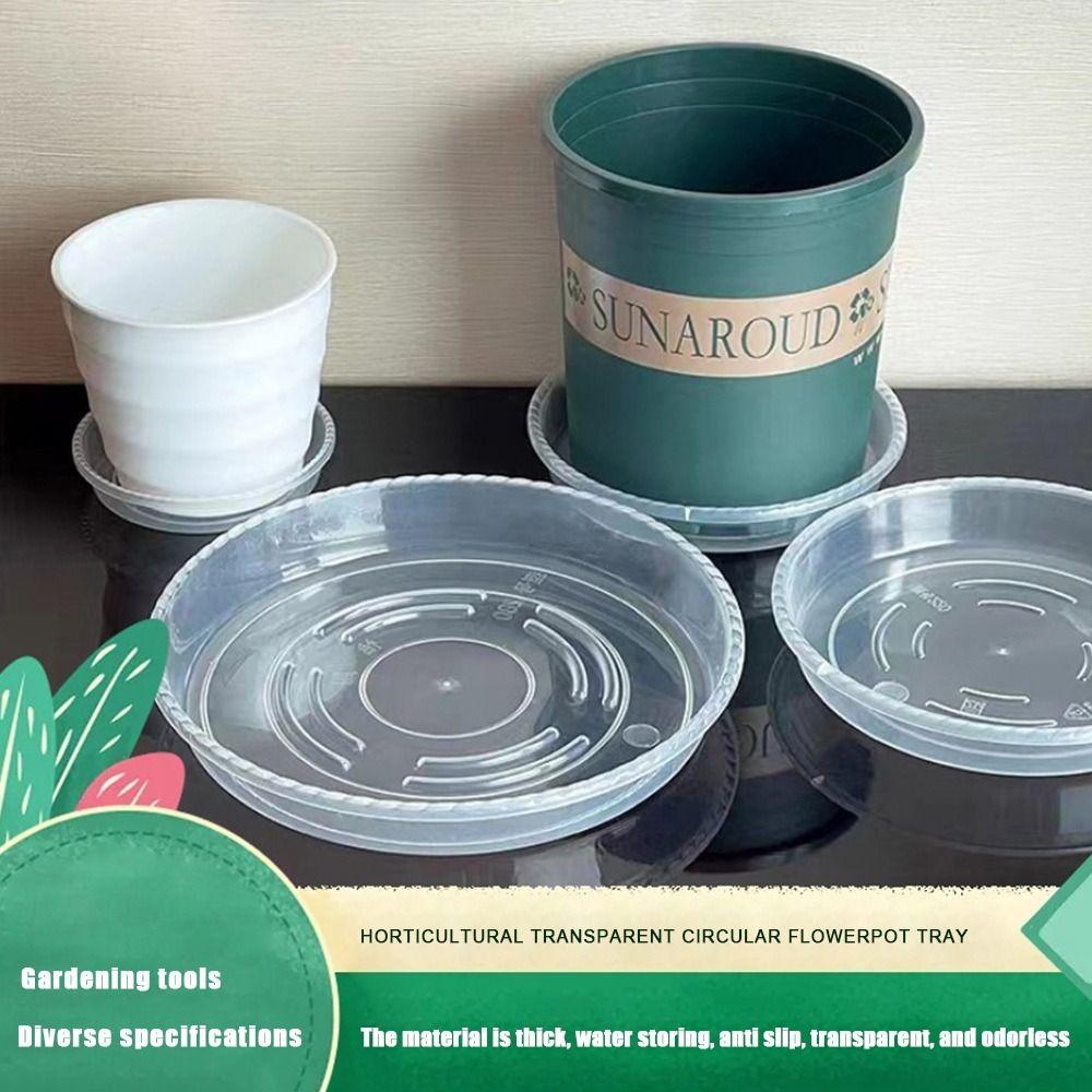 10pcs Round Flower Pot Tray Clear Drip Tray New Plant Saucer  Home