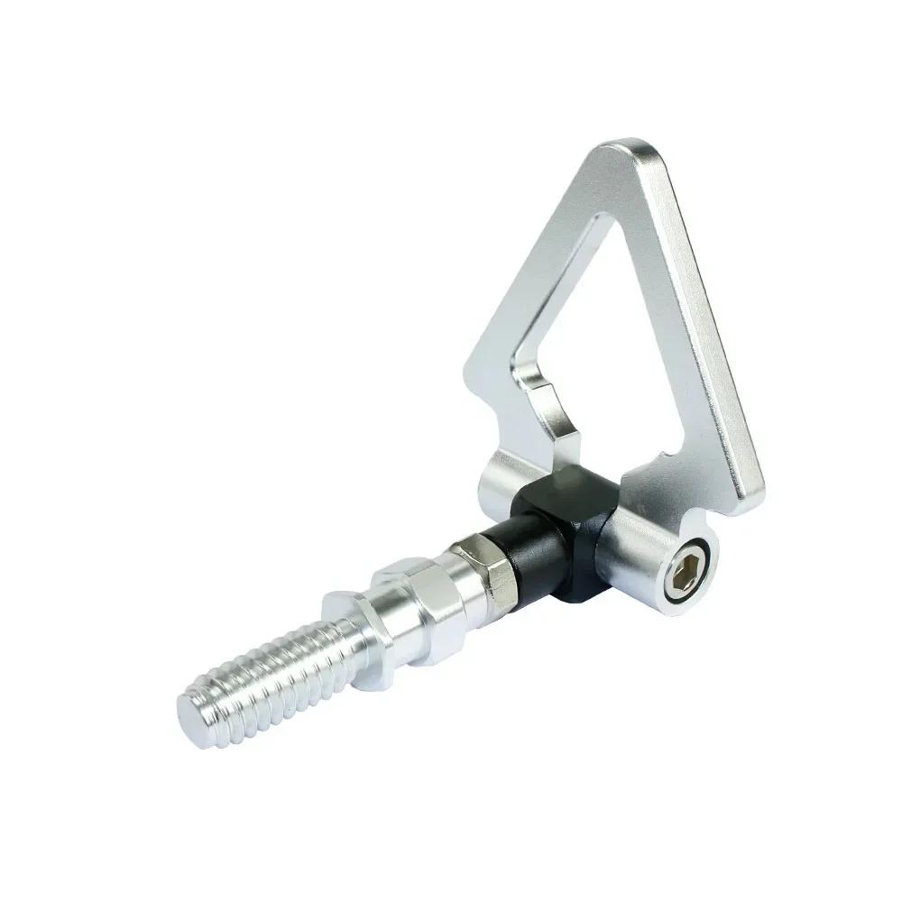 For Tow Hook BX100972 Aluminum CNC Triangle Ring Screw Trailer Racing Tow Towing Hook серебряный