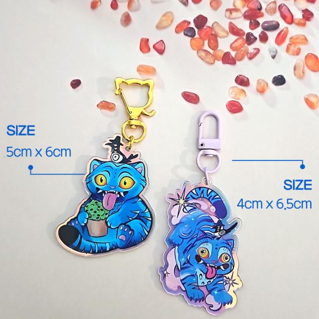 K-POP Demon Hunters Korean Blue Tiger Derpy Keyring Set, Knot Bracelet (3 Options)