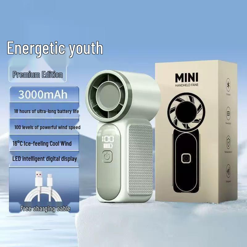 

X688 High-Speed Mini Handheld Fan - USB Rechargeable, Long Battery Life, Portable & Powerful Turbo Design for Outdoor Use 66*20*170mm циан