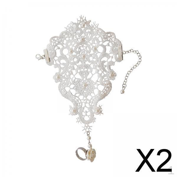 

2x Короткие кружевные перчатки с цветочным узором без пальцев Костюм Стимпанк Женский нарукавник Вверх