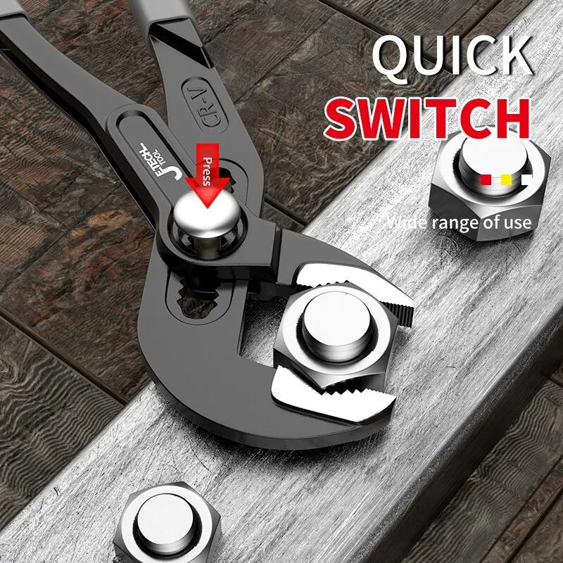 Multi Purpose Adjustable Pliers Quick Release Design Uses for Household Plumbing Pipe Gripping and Turning