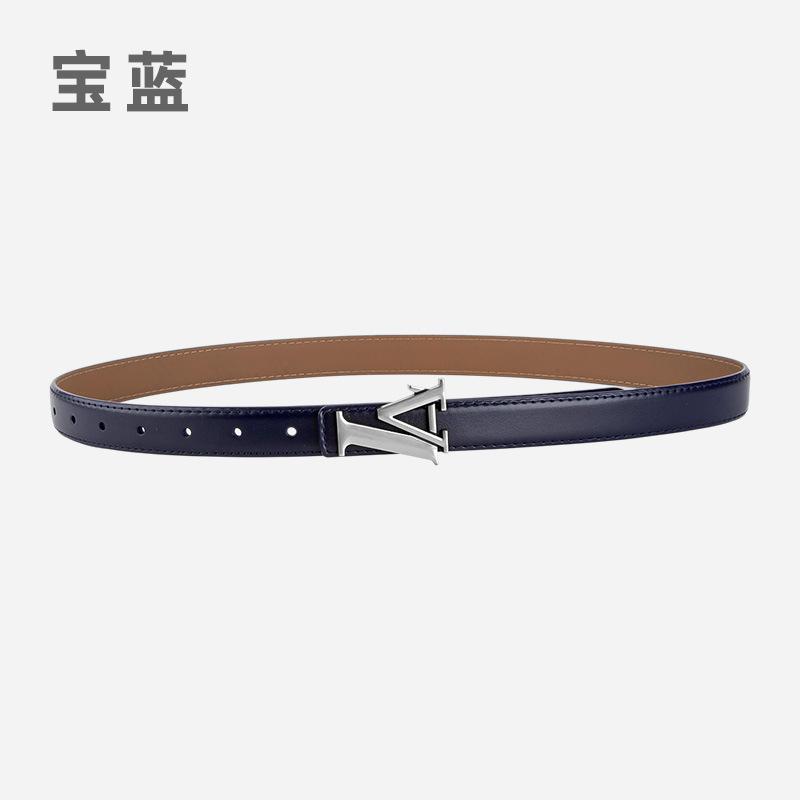 Alloy Alphabet Board Buckle Leather Belt Women'S Premium Pants Belt Women'S