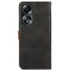 KHAZNEH For Oppo A58 5G Leather Wallet Phone Cover Foldable Stand Cowhide Texture Case