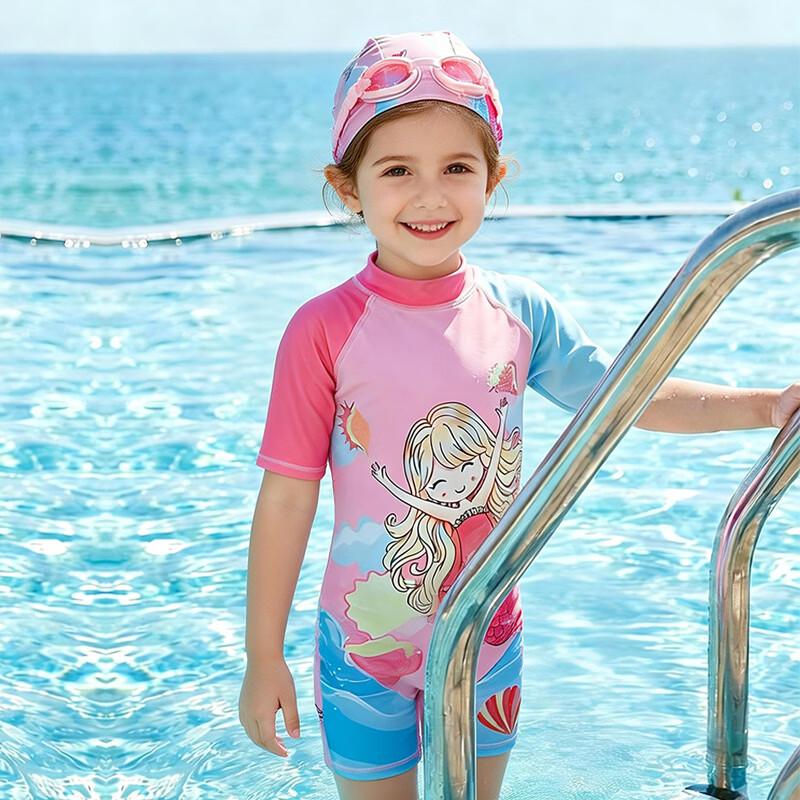 9i9 Kids' One-Piece Swimsuit with Cap - Mermaid Series