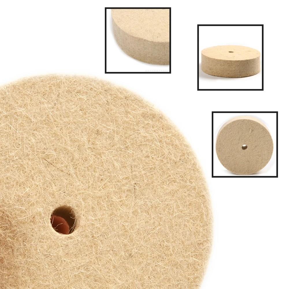 3 Inches Wool Felt Polishing Wheel 3\'\' Beige Buffing Pad Grinding Wheel