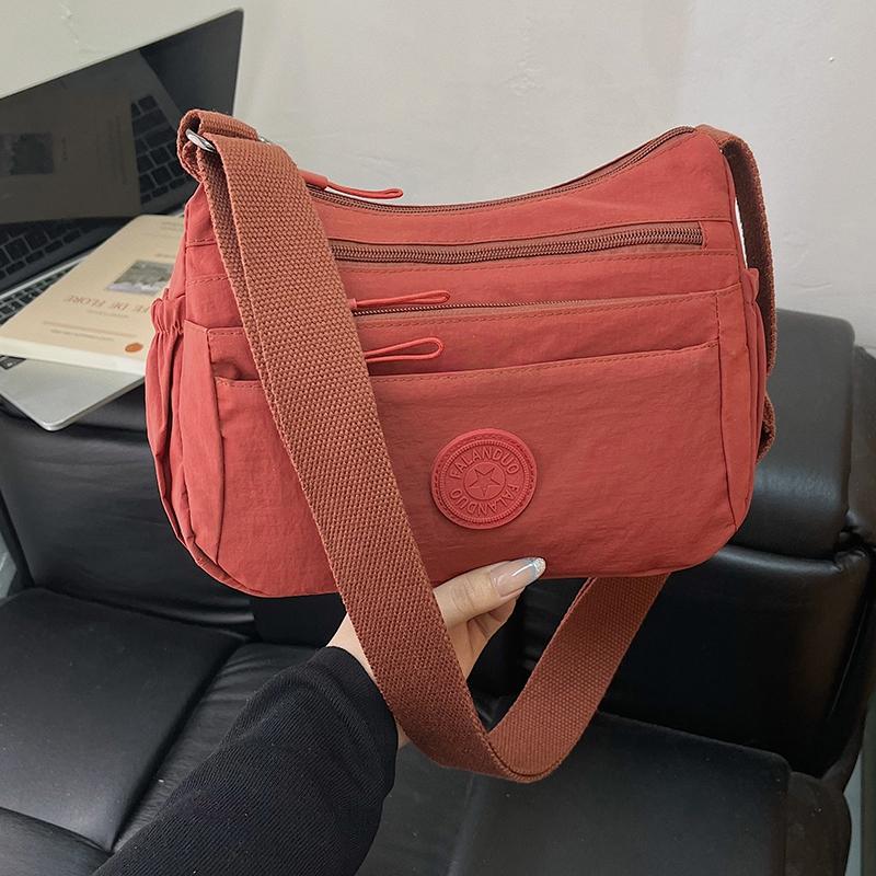 Solid Color Crossbody Bag Women's Multi-Compartment Lightweight Shoulder Bag