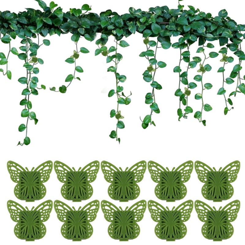 10 Pcs Butterfly Shape Adhesive Plant Clips Plant Climbing Clip Wall Fixture Clips Green Pack Plant Support Clips Tomato Clips