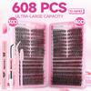 608 Clusters Of Single-Cluster False Eyelashes 10-16Mmdiy Segmented Natural Dense D-Curve Self-Grafting