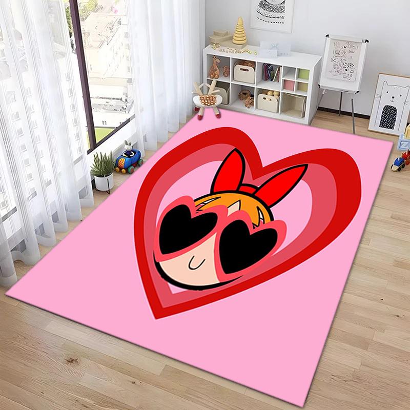 1Pc The Powerpuff Girls Printed rectangle carpet, home door mat, outdoor travel protection carpet A1