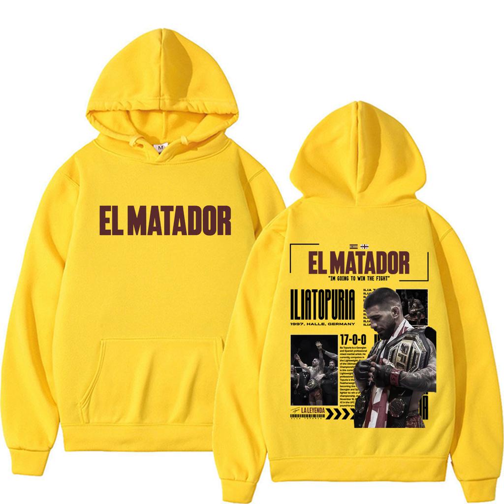 El Matador Ilia Topuria Im Going To Win The Fight Hoodies Men Women Fashion Violence Aesthetic Sweatshirts Long Sleeve Pullovers