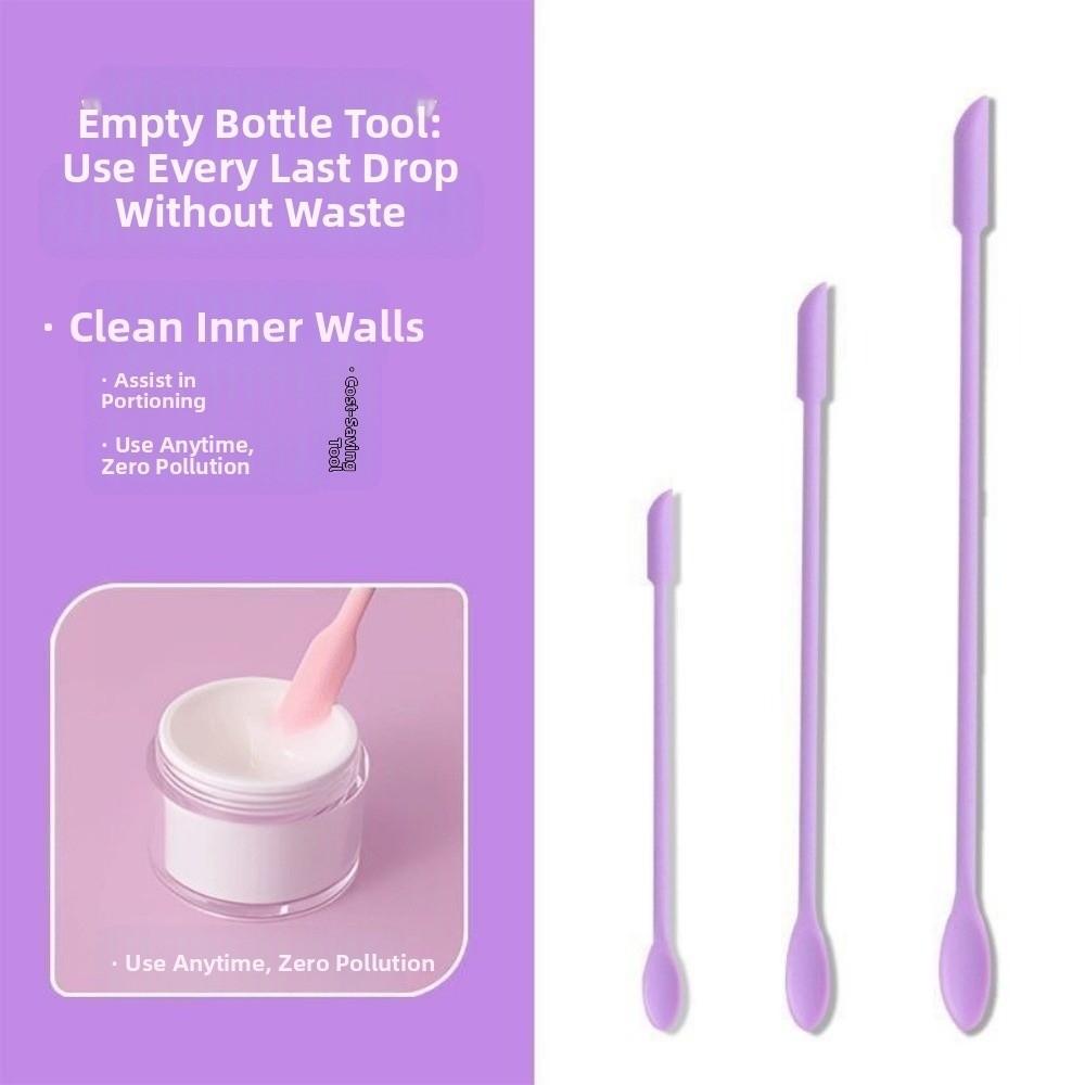 3pcs Double-head Cosmetic Digging Spoon Mini Face Mask Brush Jam Scraping Spoons Makeup Brushes Set